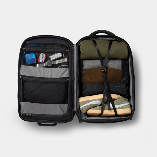 Gomatic Navigator Carry-On 37L Black Inside View With Items
