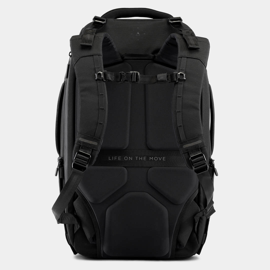 Gomatic Black Travel Backpack 32L Back View