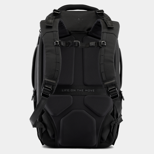 Gomatic Black Travel Backpack 32L Back View