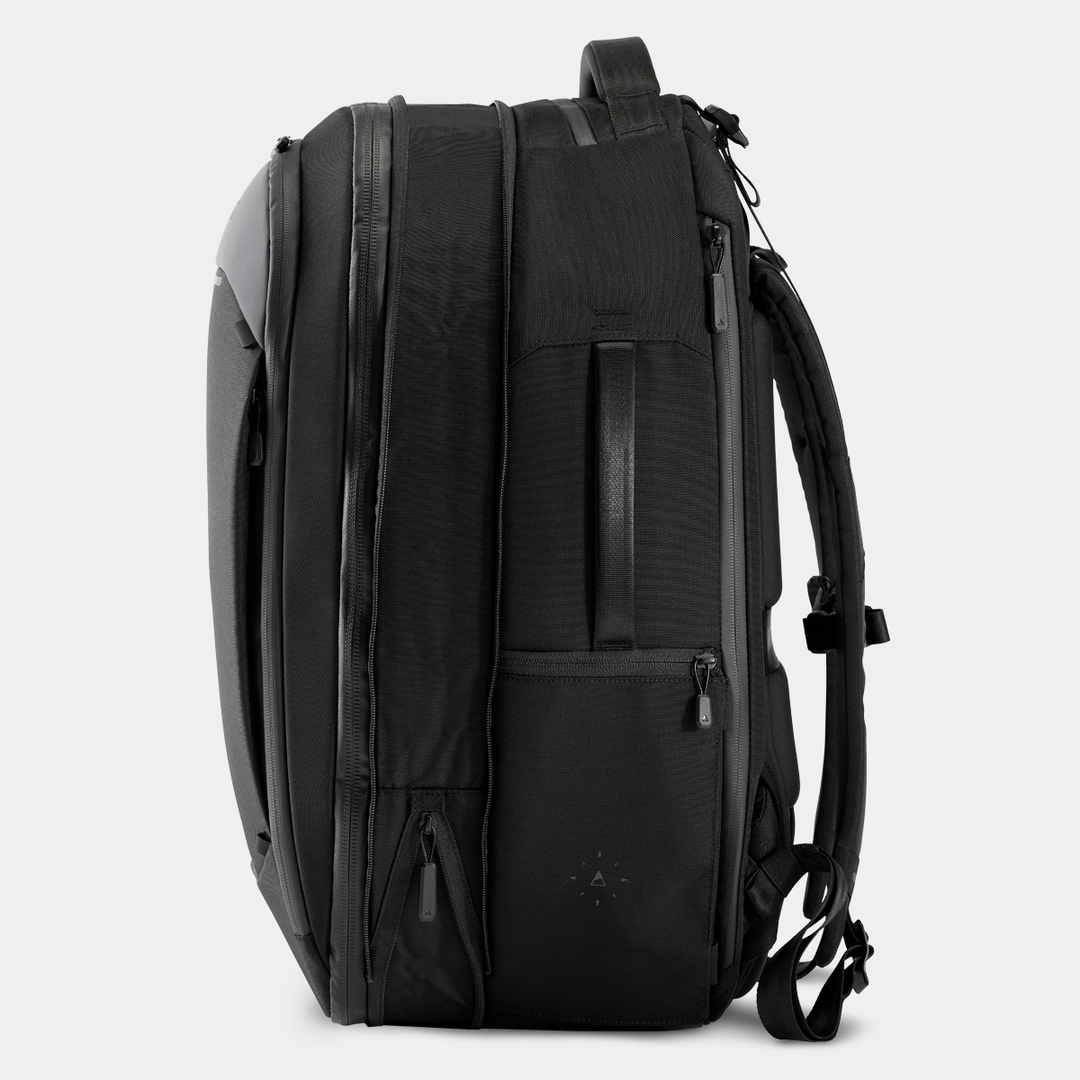 Gomatic Black Travel Backpack 32L Expansion View