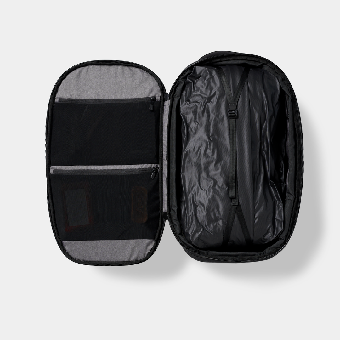 Gomatic Black Travel Backpack 32L Open View