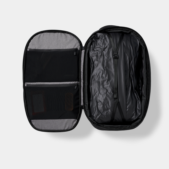 Gomatic Black Travel Backpack 32L Open View