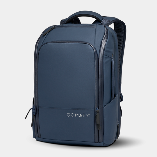 Gomatic Navy Travel Pack Front Angle View#color_navy