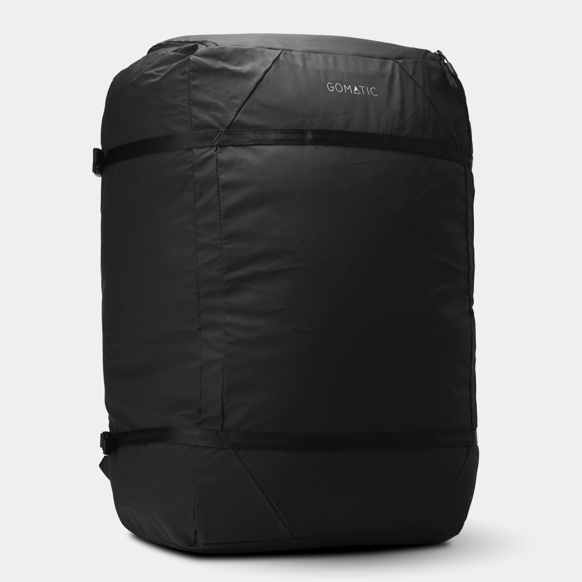 Gomatic Navigator Collapsible Duffle 42L Black Front Angle View