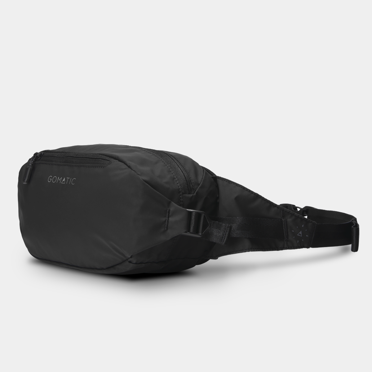 Gomatic Navigator Collapsible Sling 3L Black Front Angle View With Straps