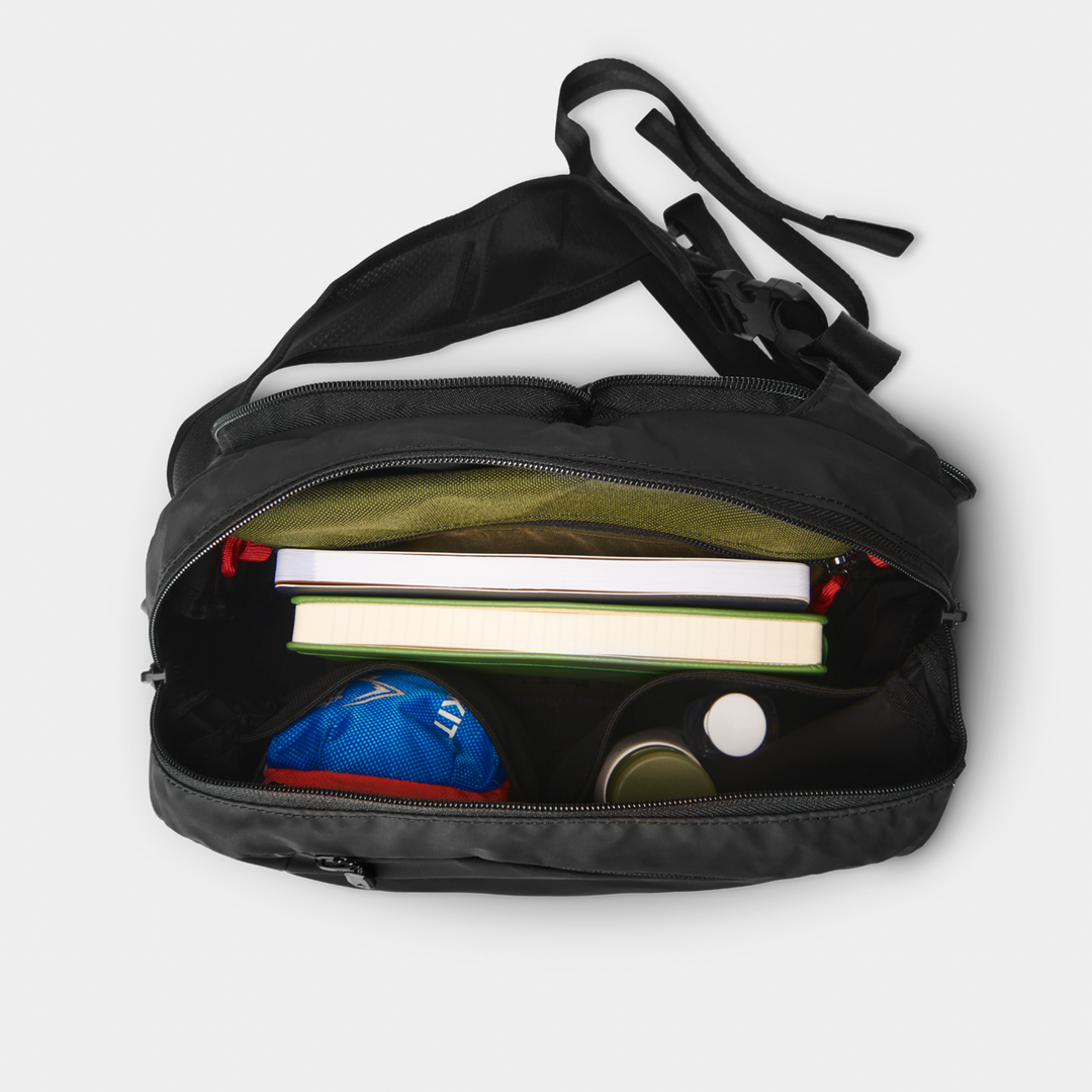 Gomatic Navigator Collapsible Sling 6L With Items Inside Top View