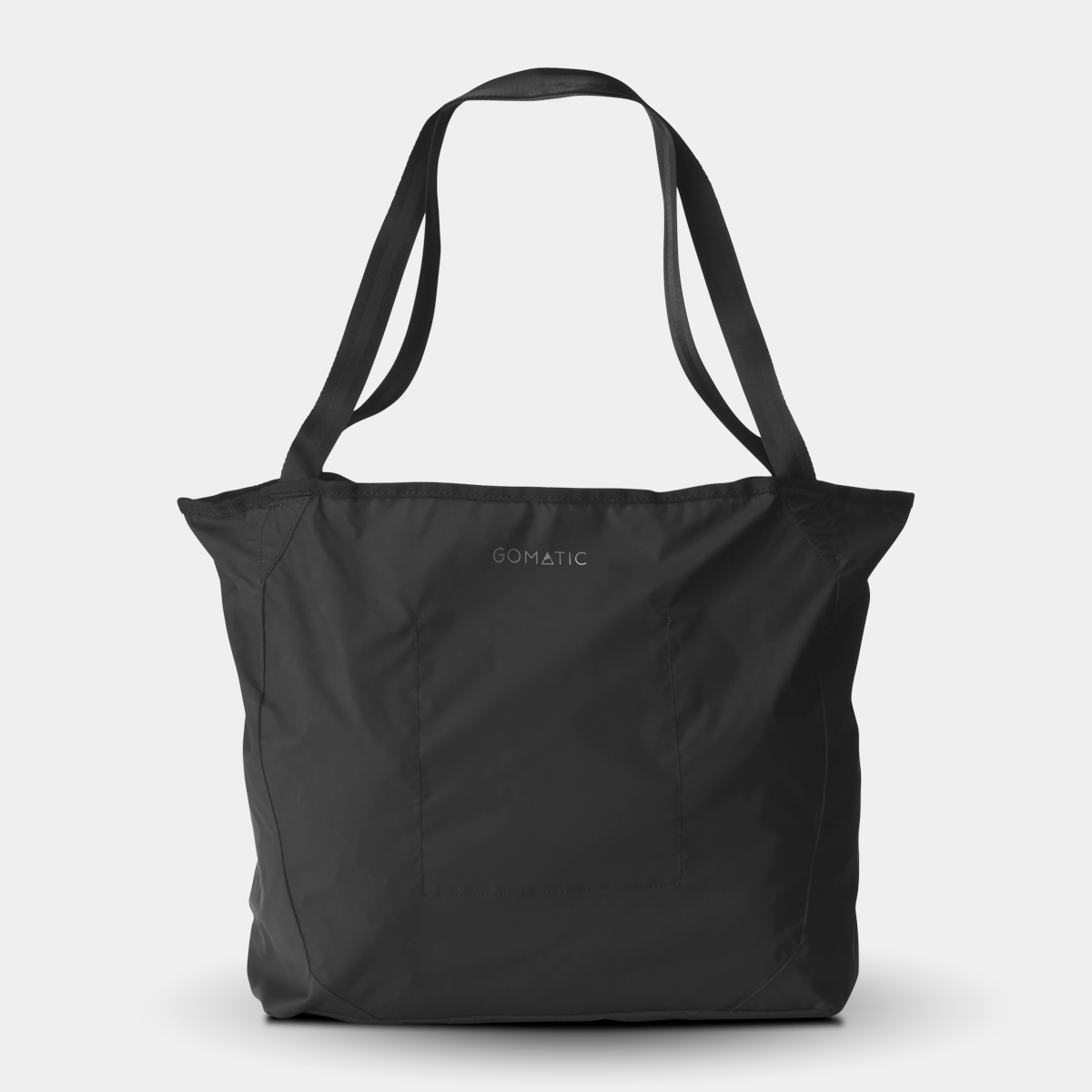 Gomatic Navigator Collapsible Tote 28L Black Front View With Straps