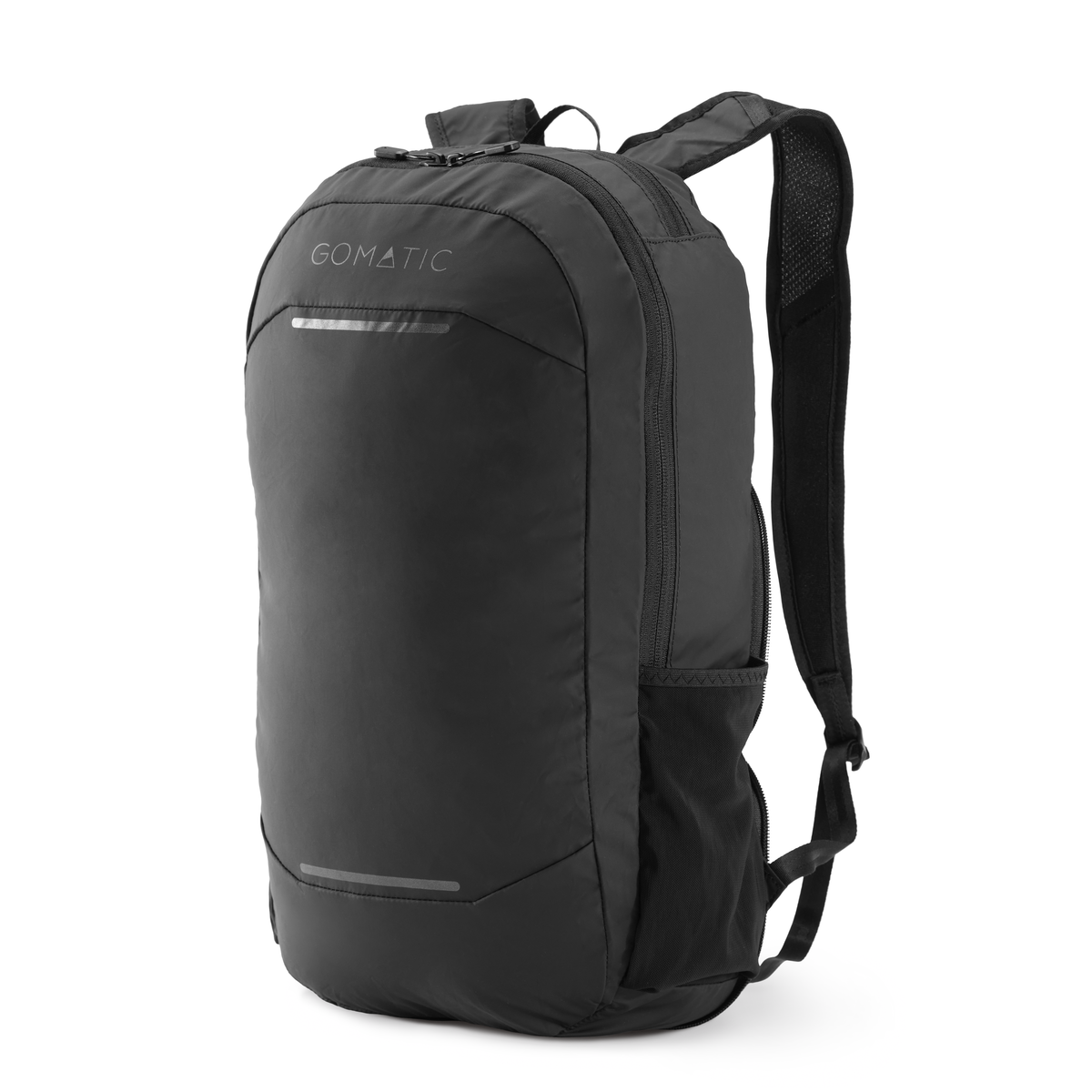 Gomatic Navigator Collapsible Pack 16L Black Front Angle View With Straps