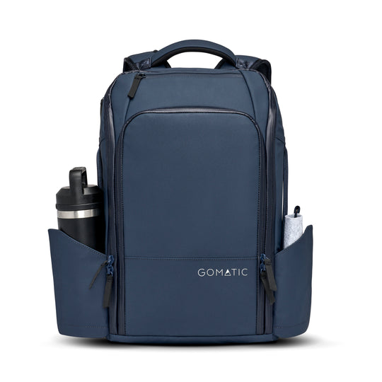 Gomatic Navy Travel Pack 14L Pocket Angle View#color_navy