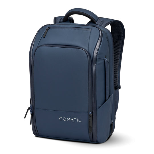 Gomatic Navy Travel Pack 14L Front Angle View#color_navy