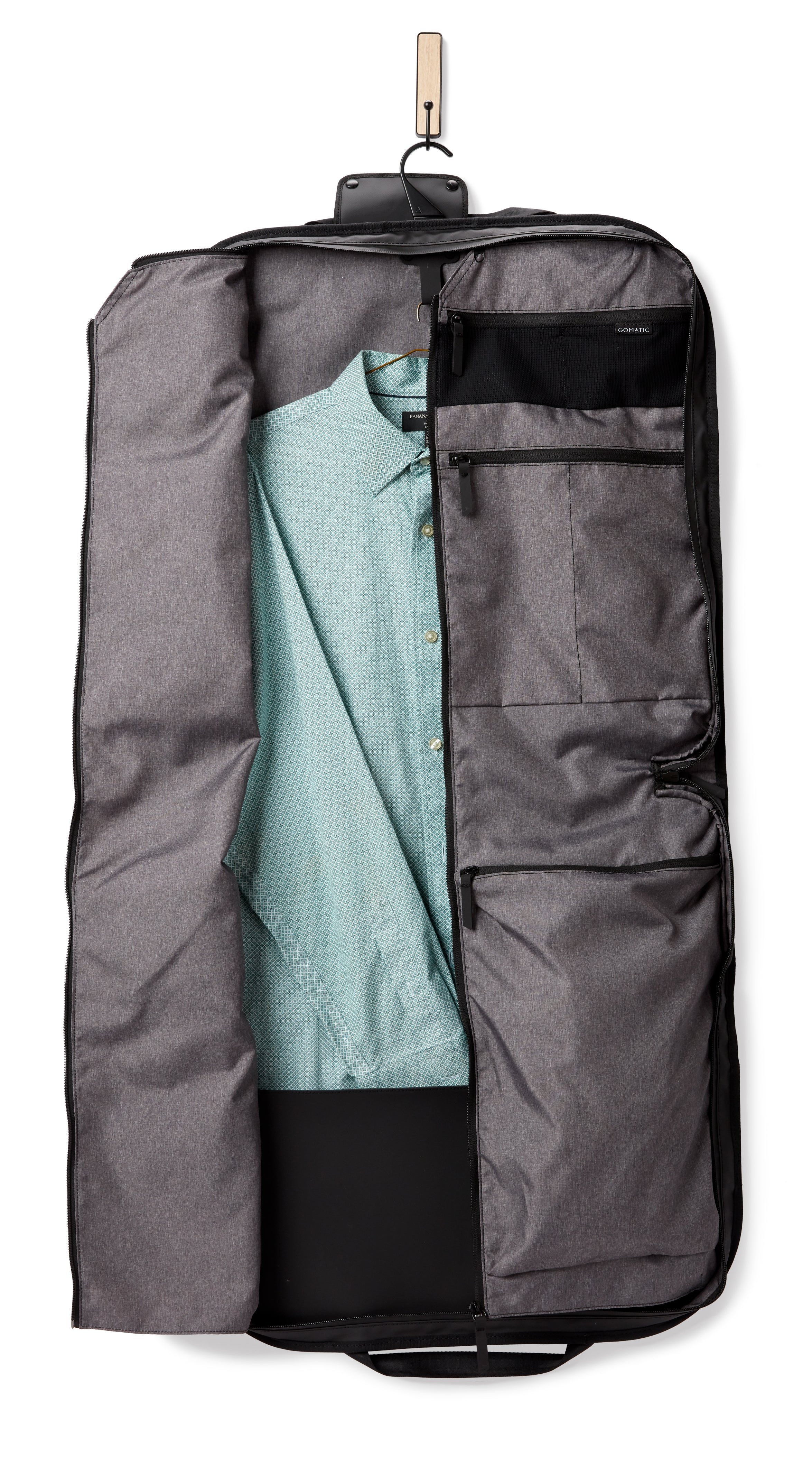 Suitcase with garment bag inside online